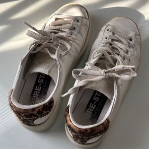 Golden Goose White Sneakers with Leopard Detail